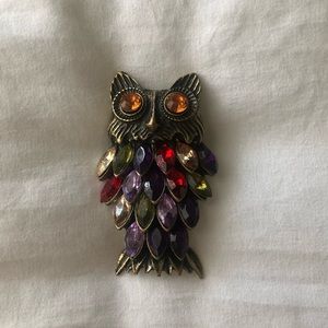 Multi-colored Owl Pin, 2 inches